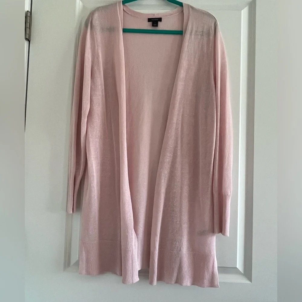 Halogen Linen Blend Open Long Cardigan Women’s Size Large - Picture 3 of 12